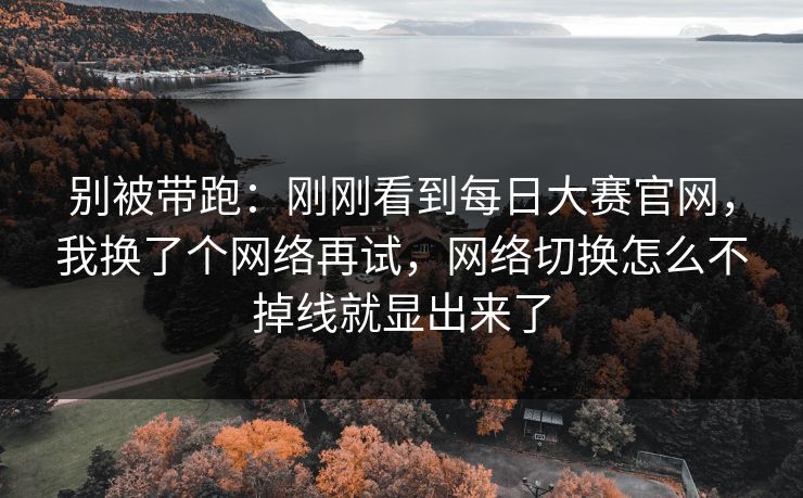 别被带跑：刚刚看到<strong>每日大赛</strong>官网，我换了个网络再试，网络切换怎么不掉线就显出来了